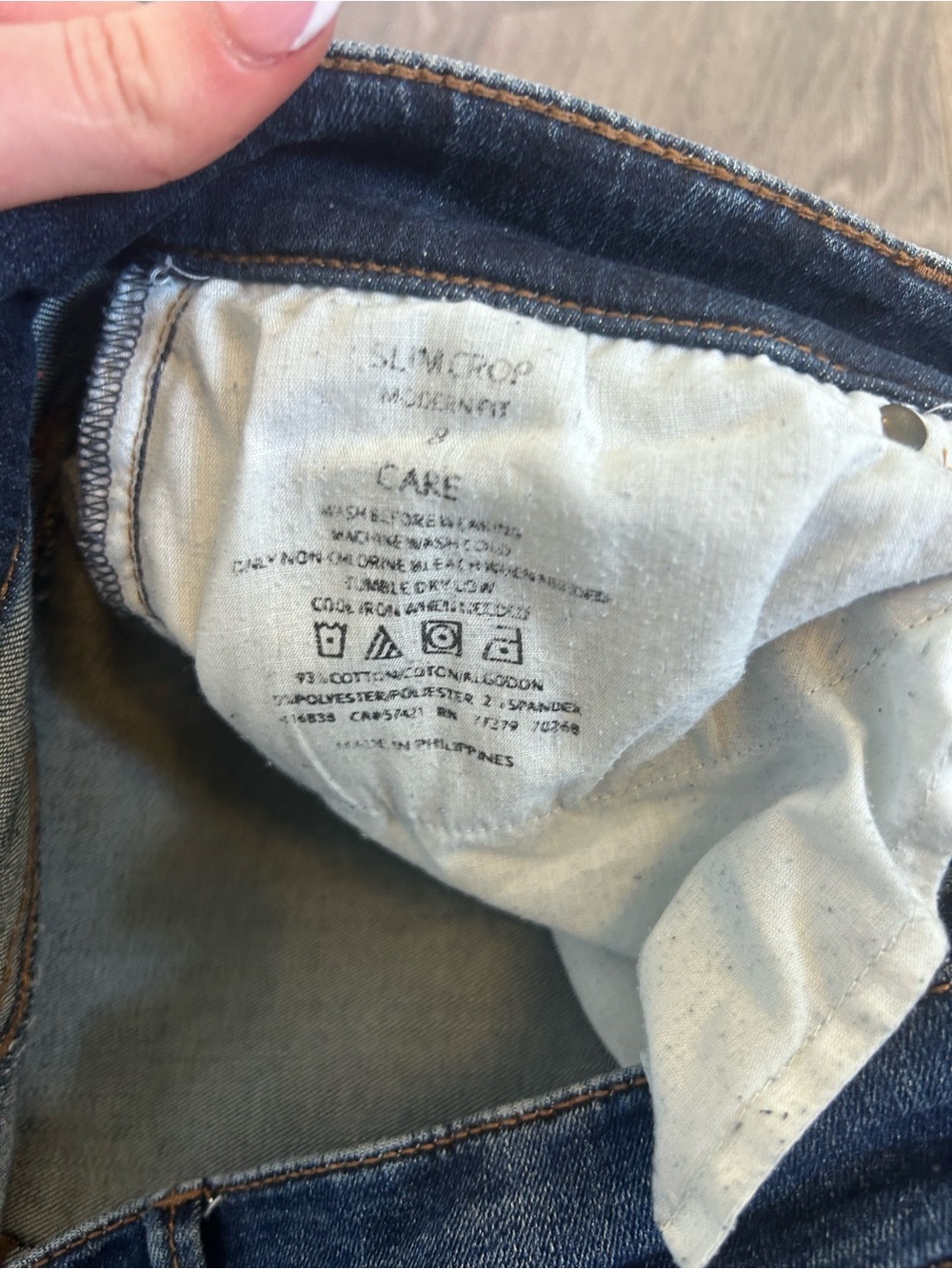 Ann Taylor Dark Blue Cropped Straight Jeans - Picture 3 of 4